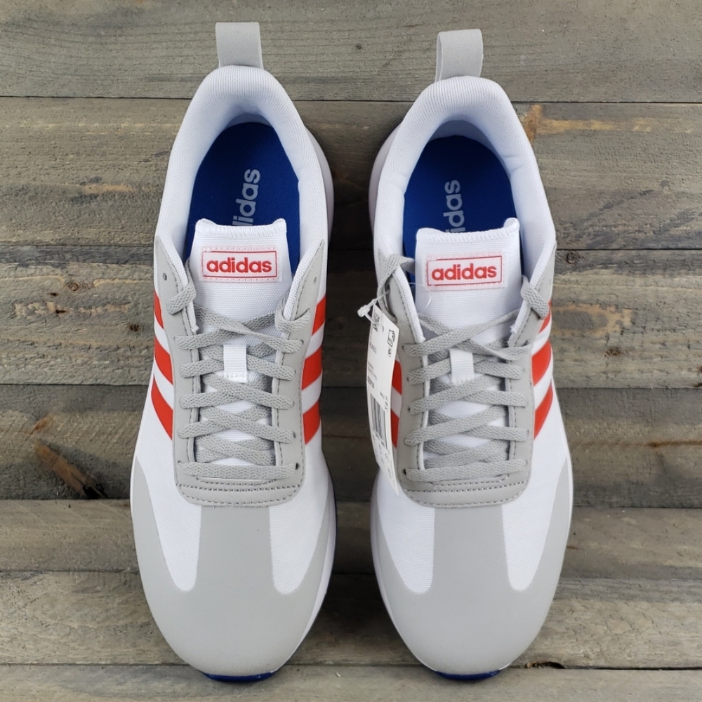 adidas RUN60S Men's Running Shoes White/Grey/Red - Picture 4 of 8
